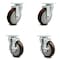 Service Caster Avantco HPCASTNB HPCASTWB Swivel Caster Replacement Set AVA-SCC-20S514-PPUB-MRN-TP2-2-TLB-2 - alternate 1